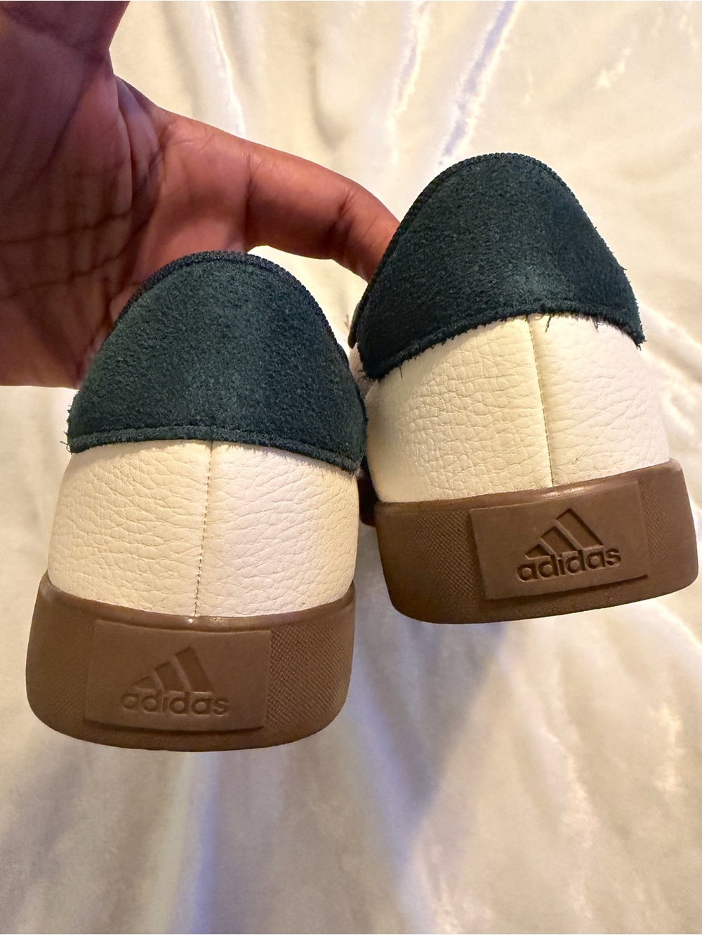 adidas White Sneaker with Green Stripes and Brown Platform - Picture 12 of 12